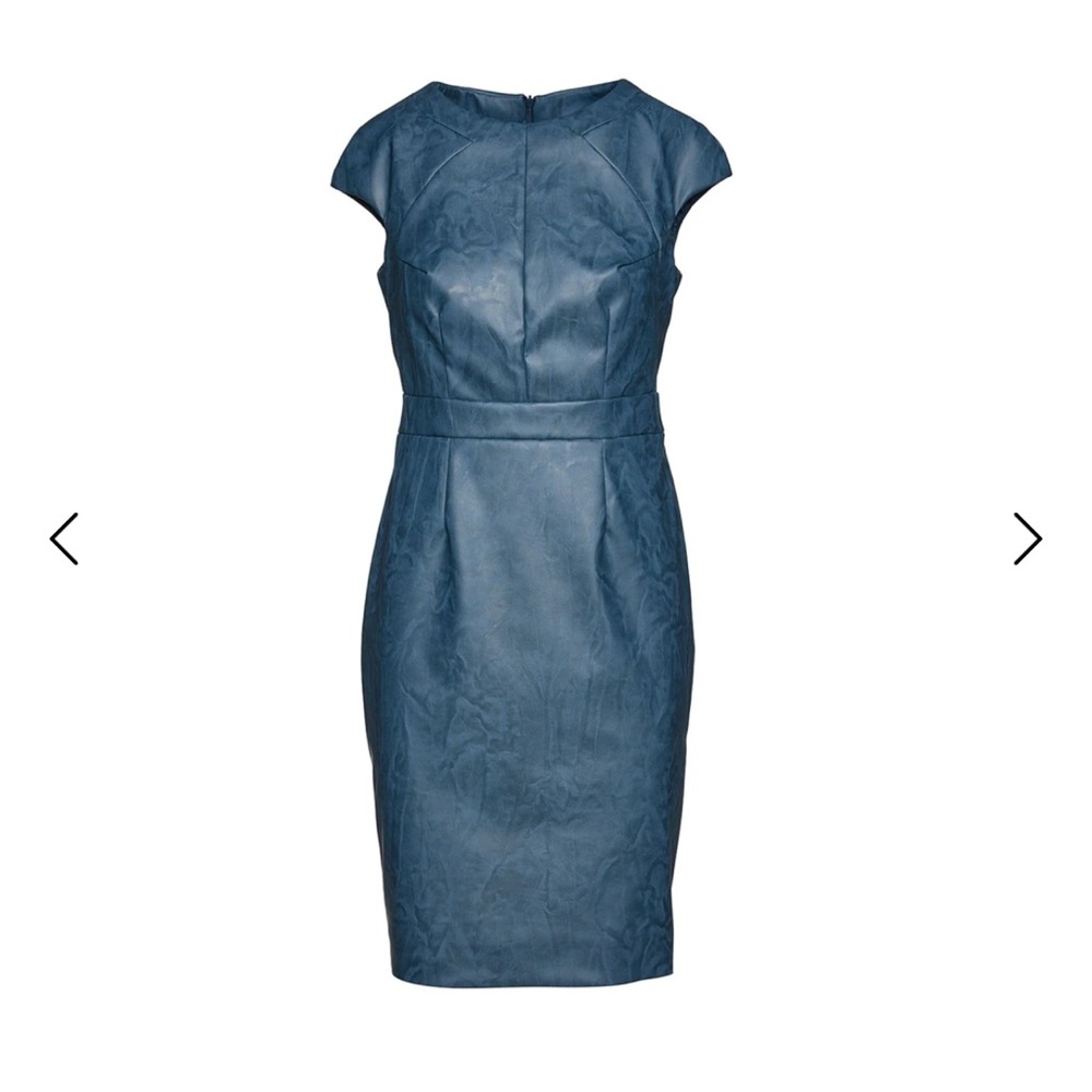 Wolf & Badger Conquista Indigo Faux Leather Dress Size 10 Worn Once